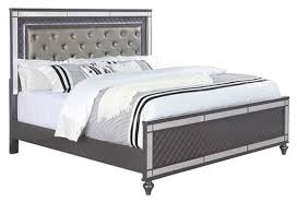 Refino Grey Queen 3 Pc Bed With Led