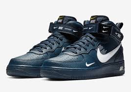 In 1982, it was the first basketball shoe to house nike air, revolutionizing the game while rapidly gaining. Nike Air Force 1 Mid Utility Navy White Sneakernews Com