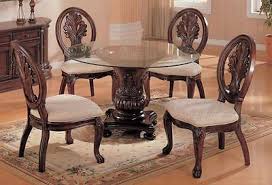 European furniture luxor 11pc dining table set with emerald green side chair. Ornate European Cappuccino Wood Glass Top Dining Table Chairs Furnit Thom S Furniture Treasures