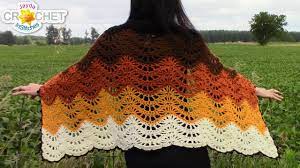 beautiful crochet feather fan sch