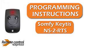 programming my remote somfy keytis ns 2