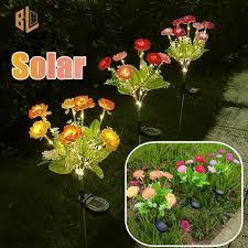 7 Head Solar Garden Lights Snow Lotus