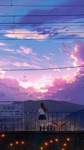 anime sunrise scenery art wallpaper