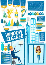 Window Cleaning Service Vector Infographics Male And Female