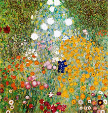 Gustav Klimt Flower Garden Painting