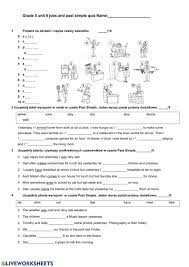 English Class A1 + unit 6 jobs and past simple positive sentences worksheet