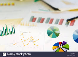 Colorful Graphs Charts Marketing Research And Business