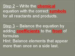 balancing equations chemical reactions