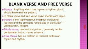 blank verse and free verse you