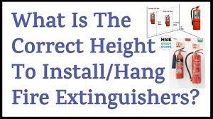 fire extinguisher height on wall l
