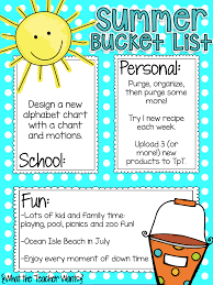 Summer Bucket List The Neat And Tidy Classroom