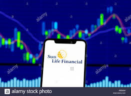Sun Life Financial Logo Is Seen On An Smartphone Over Stock