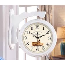 Round Wall Clock Double Sided Wood
