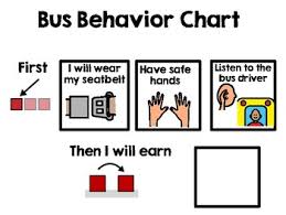 Bus Behavior First Then Chart With Picture Symbols