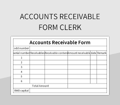 accounts receivable form clerk excel