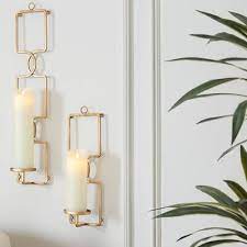 Candle Holders Gold Metal Wall Sconce