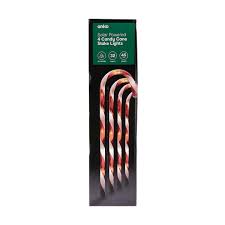 solar powered 4 pack candy cane stake