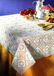 square motif crochet tablecloth