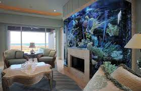 15 Creative Ideas for Modern Interior Design and Decorating with Aquariums  – Home Decoration İdeas | Living room decor, Living room designs, Interior  design gambar png