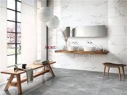 Sometimes marble can be a lit overwhelming so consider only using it on one accent wall, maybe also on the floor and around the tub. China Interior Bathroom Polished Glazed White Marble Ceramic Wall Tile China Porcelain Tile Floor Tile