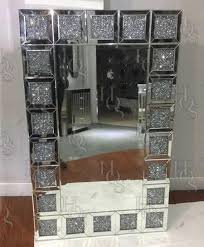diamond crush square wall mirror