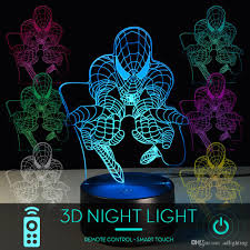 Cool Soft Light Safe For Kids 3d Optical Illusion Night Light Solution For Nightmares 7 Led Color Changing Lamp Marvel Comics Avengers Spiderman Kids Room Decor Lamps Lighting