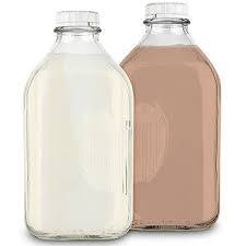 Glass Milk Bottles With White Caps