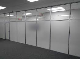 Frosted Glass Vinyl Partition In Office