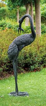 Buy Garden Sculpture Crane With Fish