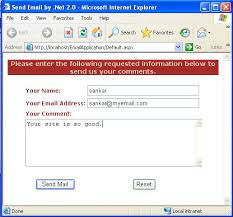 send email in asp net 2 0 feed back