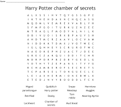 harry potter word search wordmint harry potter chamber of secrets