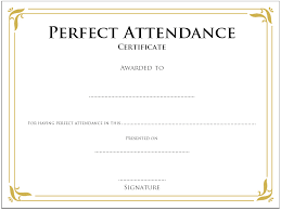 Perfect Attendance Certificate Template Fillable Certificate