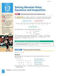 1 7 Solving Absolute Value Equations