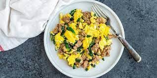low carb breakfast platter with turkey