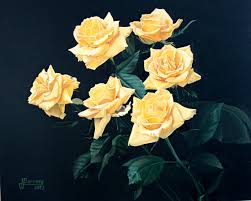rosas amarillas original painting oil