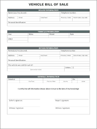 Free Template For Bill Of Sale Bill Of Sale Form Template