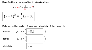 Given Equation In Standard Form