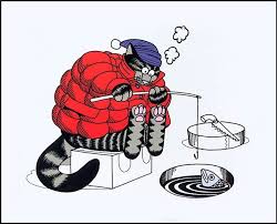 ice fishing kliban cat | Kliban cat, Cat artwork, Cat art