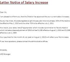 Salary Increase Letter Sample Agarvain Org