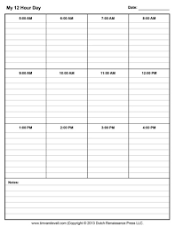 printable daily schedule template