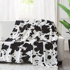 cow print blanket soft cozy fleece