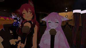 We're both vrc mutes. Just as a joke, I went and fetched both the  microphones in the black cat and gave one to the other mute in the room. :  r/VRchat