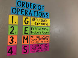 My Math Resources Gems Order Of Operations Bulletin Board