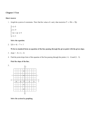 Chapter 3 Test Short Answer 1 Graph