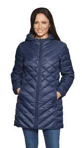 Womens Navy Feather Down Ultra Light Quilted Coat Db724 10