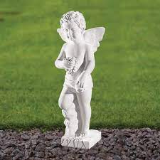 Cherub 44cm Marble Resin Garden Statue