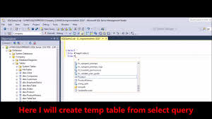 create temp table from select query