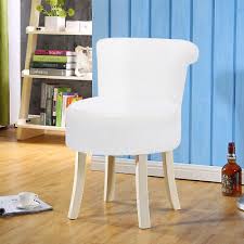 white plush fabric dressing table chair