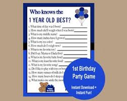 Challenge them to a trivia party! 1st Birthday Trivia Etsy