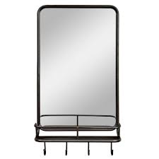 Wall Bathroom Mirror With Shelf Hooks